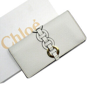 Chloe white leather bi fold wallet